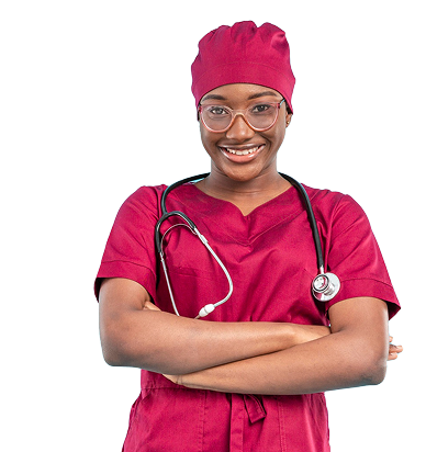 Smiling hospice nurse